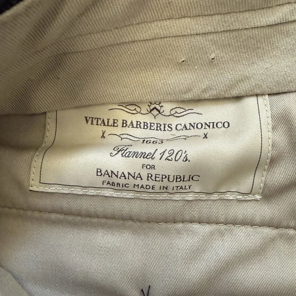 Banana Republic Tapered Fit Pants 38x32 Vitale Barberis Canonico Flannel‎ 120s
